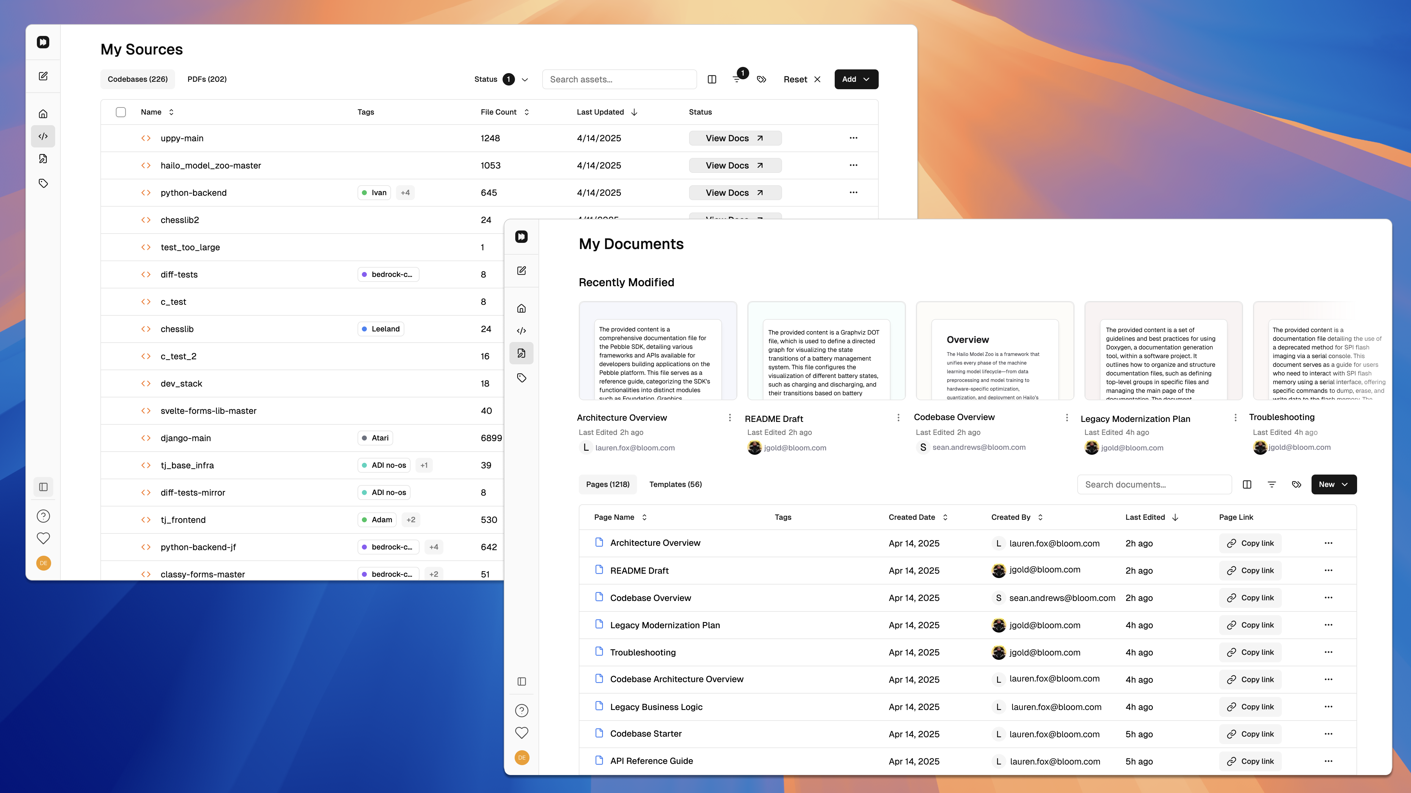 My Sources and My Documents